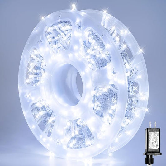 Cool White Christmas Fairy String Lights, 165FT 500L Indoor Outdoor | 8 Modes with Memory, IP65 Waterproof, Clear Wire, Tangle-Free Design for Classroom Bedroom Garden Wedding Party