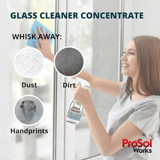 Glass Cleaner 16 oz - All Purpose Cleaning Spray for Glass Doors & Windows, Mirrors & Chrome Surfaces - Glasses Spray Helps Remove Smudges, Fingerprints, Rain Spots & Oil - Glass Cleaners