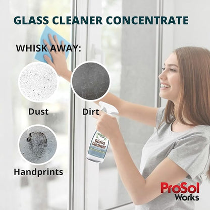 Glass Cleaner 16 oz - All Purpose Cleaning Spray for Glass Doors & Windows, Mirrors & Chrome Surfaces - Glasses Spray Helps Remove Smudges, Fingerprints, Rain Spots & Oil - Glass Cleaners