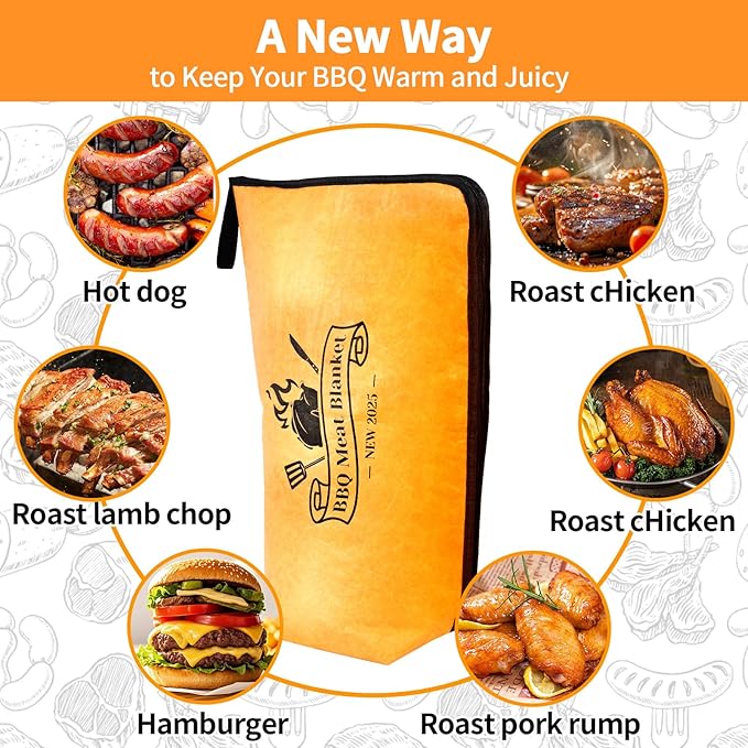 BBQ Blanket for Resting Meat – Insulated Smoker Grilling Bag for Juicy Flavorful Meats | Ideal for Brisket, Ribs, Pork & More | Durable, Easy to Clean & Portable《18in》