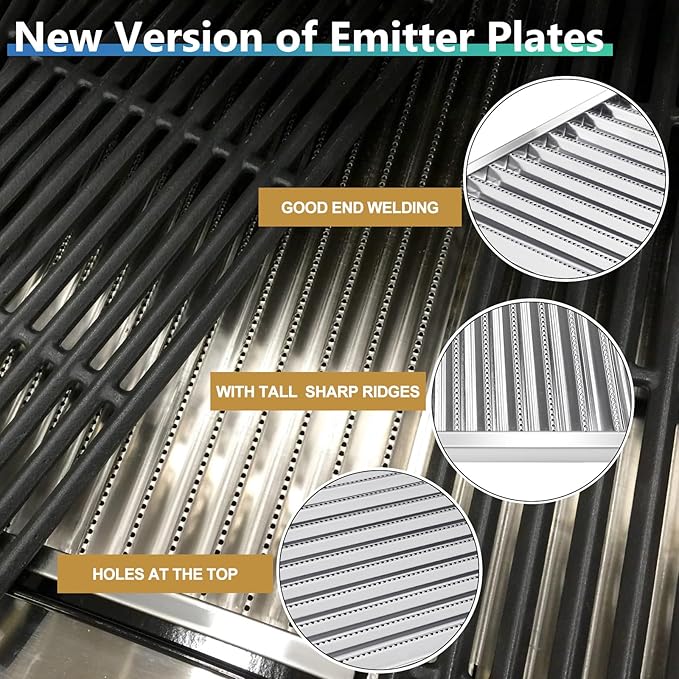 Emitter Plates Grill Parts for Charbroil Commercial 463241313, 463241314, 463241013, Cooking Grates, Heat Shield, Burner, Ignitor for Charbroil Commercial Tru Infrared Grill Replacement Parts 3 Burner