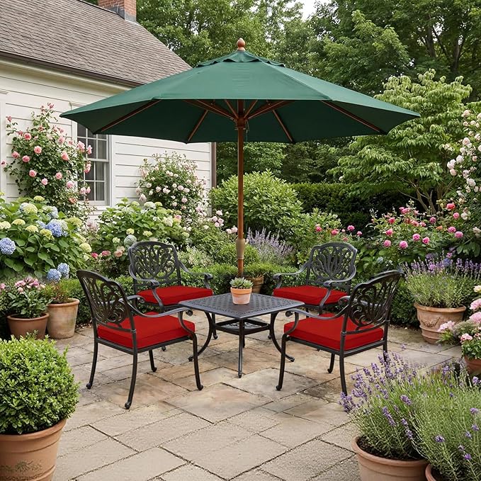 Goodgoods 20 x 20 Outdoor Chair Cushions Set of 4, 1000+ Hours Fade-Resistant & Water-Resistant Furniture Chair Cushions with 30D High-Resilience Foam for Dining Room, Patio Chair, Chili