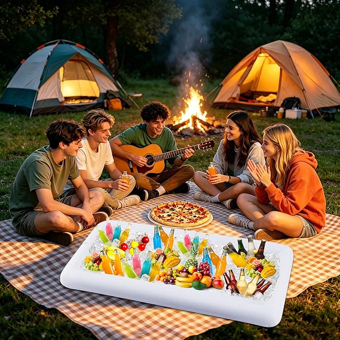 DR.DUDU Inflatable Serving Bar, 3 Pack Ice Serving Buffet Salad Cooler Food Drink Containers with Drain Plug, BBQ Picnic Pool Party Supplies Inflatable Cooler | Drain Plug, Ice Serving Buffet Salad Cooler, Food Drink Containers, BBQ Picnic Pool Party S...