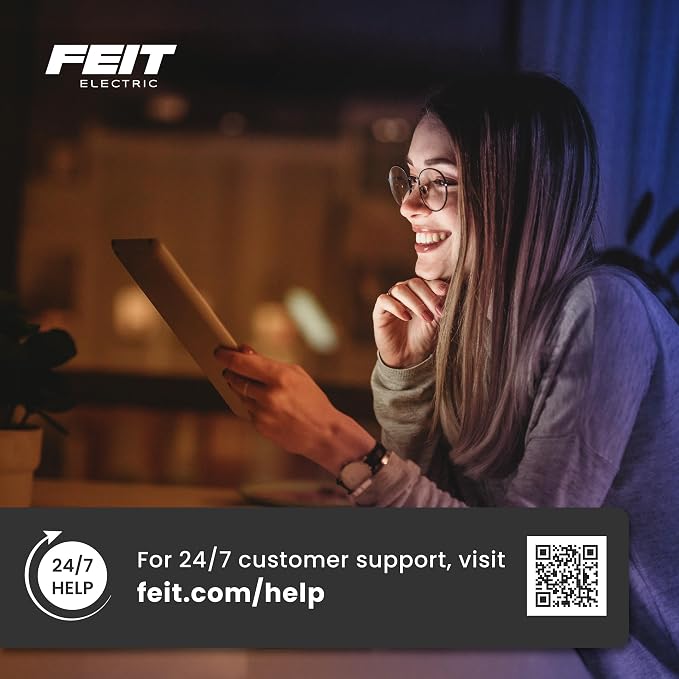 Feit Electric Permanent Outdoor Lights, Smart RGBIC with Tunable White String Lights, 50FT LED Christmas Lights, 2.4GHz WiFi, Work with Alexa and Google Assistant, Weatherproof, SL50-30/RGBTW/AG