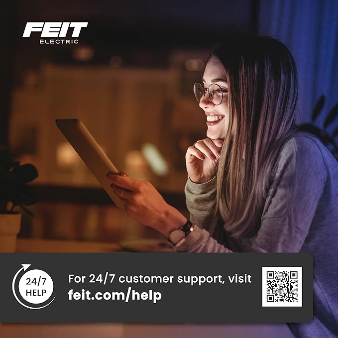 Feit Electric Permanent Outdoor Lights, Smart String Lights, 100FT LED Lights, 2.4GHz WiFi-Enabled Under Eaves Light, Works with Alexa and Google Asst, App Control, Weatherproof, SL100-60/RGBTW/AG