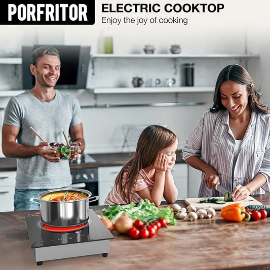 single burner Electric Cooktop,110V 1800W Electric Stove Top with LED Touch Control,Portable cooktop 9 Power Levels, 4hTimer, Safety Lock,Overheat protection