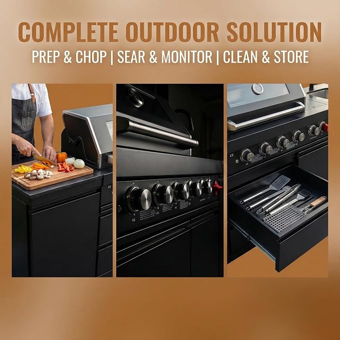 85 Inch 4-Burner 72000 BTU Deluxe Stainless Steel Propane Gas Outdoor Kitchen Bar Barbecue Island Grill,Marble Countertops,Storage Cabinets & Drawers,Stainless Steel Sink,Faucet