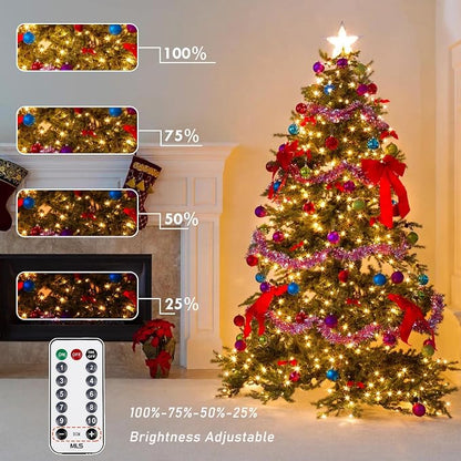 75.8FT Connectable Color Changing Christmas Light with Remote Timer 200 LED | Warm White & Multicolor Fairy Xmas String Lights with 11 Lighting Modes & Memory Function Waterproof for Christmas Tree Decor