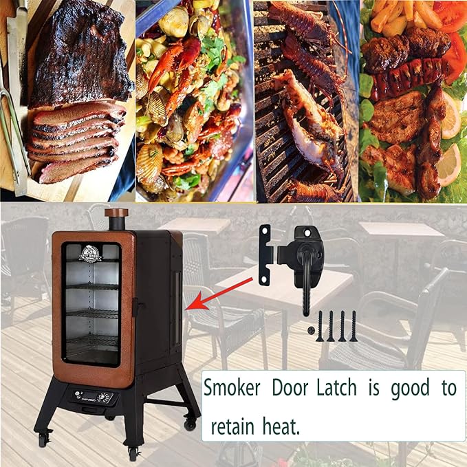 Smoker Door Latch for Pit Boss 1077, Replacement Parts Latch Kits for Pit Boss Pro Series II 4 / Pitboss PBV4PS2/10739 /Cuisinart/Masterbuilt Electric Smoker,pit boss pro series parts