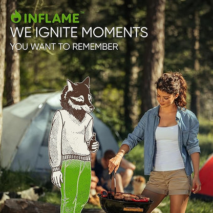 Inflame Fire Starters 130 pcs - Fire Starters for Campfires, Charcoal, Grill, BBQ, Fireplace, Chimney, Woodstove - Waterproof, Weather-Resistant - Natural Wood Starters