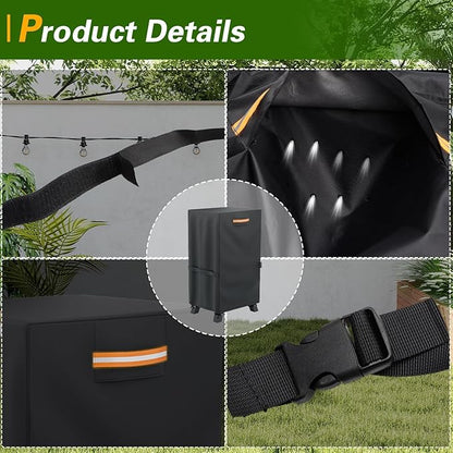 EVRBUL 30-inch Electric Smoker Cover, 420D Heavy Duty Waterproof Outdoor Vertical Digital Smoker Cover BBQ Grill Cover Fit for Masterbuilt 30 in Cover, 19.5" W x 17" D x 33" H (Black)
