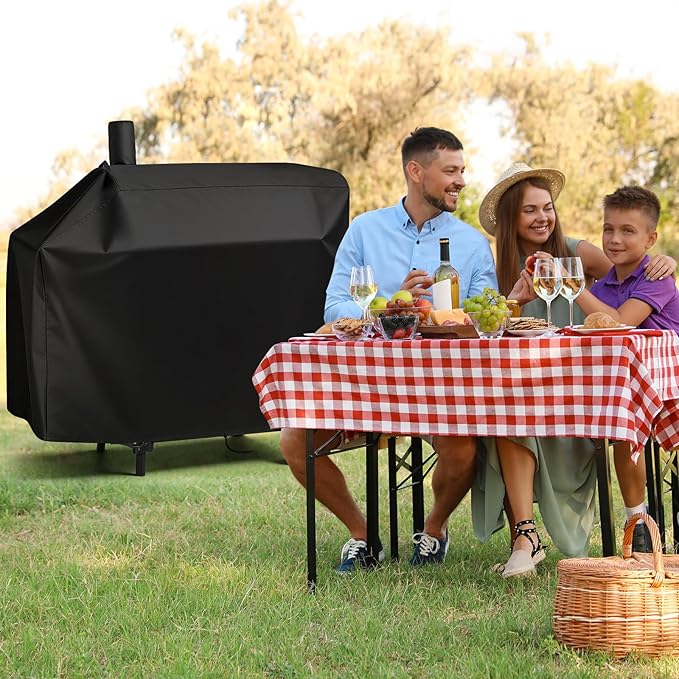 Charcoal Grill Cover for Royal-Gourme-t CC1830V 30 Charcoal Grill, Smoker Grill Cover for Outdoor Grill Waterproof Royal-Gourme-t BBQ Grill Cover - 44" L×29" W×45" H, Black