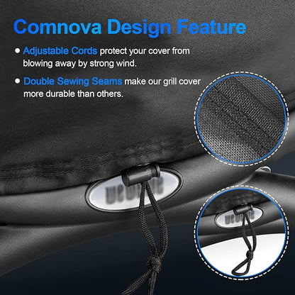 Comnova Weber Q Series Grill Cover - Heavy Duty & Waterproof, 26.5 Inch BBQ Cover for Q1000, Q1200, Q1400