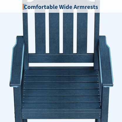 Garvee Outdoor Patio Bar Height Chair Set of 4, All-Weather HDPE Bar Height Barstools Widened Chair Set, Adirondack Chairs Set with Widened Armrests for Garden, Poolside, Bistro
