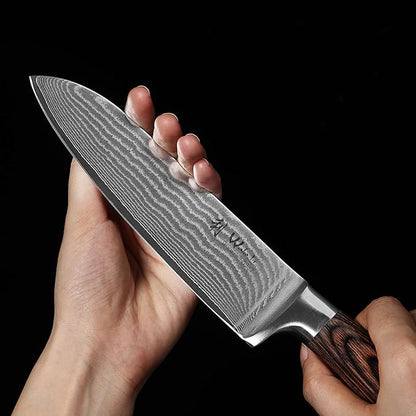 Wakoli EDIB Damascus Santoku Knife – 6.7-Inch Japanese-Style Kitchen Knife, 67-Layer Damascus Steel Blade with VG10 Core, Ergonomic Pakkawood Handle – Professional Cooking Knife in Elegant Gift Box