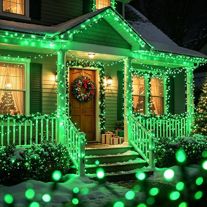 Green Christmas String Lights, 100 Count Incandescent Mini Lights | Connectable Xmas Tree Light for Indoor Outdoor Garland Birthday St. Patrick's Day Holiday Wedding Festival Party