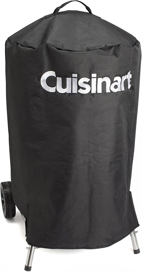 Cuisinart 18” Smoker & Grill Cover, Universal Fit for Grills, Griddles, Smokers, Durable 600D Fabric, Water & Weather Resistant Nylon, UV and Fade Resistant Barbecue Cover with Velcro, Black