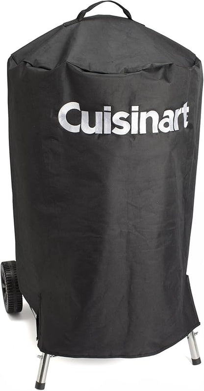 Cuisinart 18” Smoker & Grill Cover, Universal Fit for Grills, Griddles, Smokers, Durable 600D Fabric, Water & Weather Resistant Nylon, UV and Fade Resistant Barbecue Cover with Velcro, Black