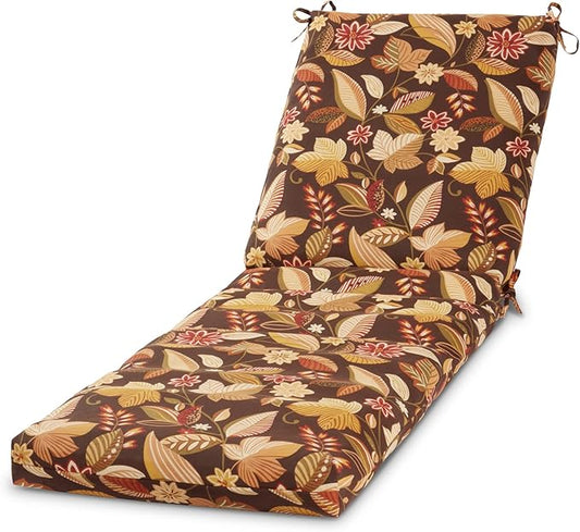 Greendale Home Fashions Outdoor Reversible Chaise Lounge Chair Cushion, Russet Floral