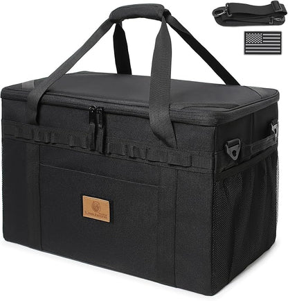 Tactical Camping Storage Bag Utility Tote Bag Camping Kitchen Organizer with Axe Holder & Shoulder Strap