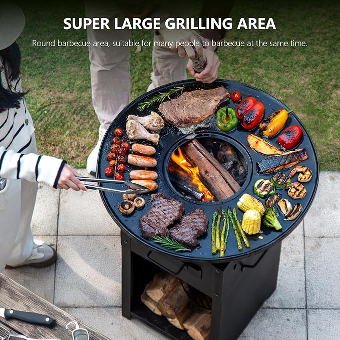 MASTER COOK Plancha Asada Grill, Spacious 470 SQIN Cooking Area BBQ Charcoal Grill, Carne Asada, Asador de Carbon, Metal Top for Backyard Parties, Camping and Outdoor