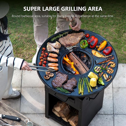 MASTER COOK Plancha Asada Grill, Spacious 470 SQIN Cooking Area BBQ Charcoal Grill, Carne Asada, Asador de Carbon, Metal Top for Backyard Parties, Camping and Outdoor