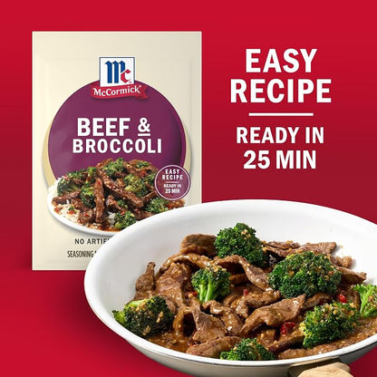 McCormick Seasoning Mix, Beef & Broccoli, No Artificial Flavors, For Restaurant-Style Beef & Broccoli in Just 25 Minutes, 1.37 oz (Pack of 12)