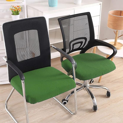 Smiry Office Computer Chair Seat Covers for Desk, Anti-dust Protector | Stretch Jacquard Removable Washable Desk Chair Seat Cushion Protectors, Olive Green