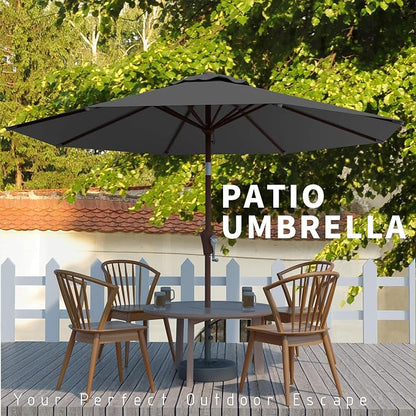10FT Patio Umbrella, Outdoor Umbrella with Push Button Tilt and Crank, 8 Sturdy Ribs, UV Protection & Waterproof Market Umbrella for Pool, Backyard, Beach,Deck