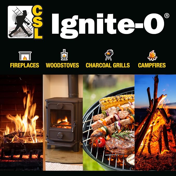 Ignite-O Fire Starter Natural Wood Rolls - 36 Pieces - Made in Germany - Sustainably Grown Wood - Non-Toxic Firestarter for Fireplaces, Woodstoves, Campfires & Grills - Quick & Easy