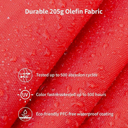 9FT/10FT Wood Patio Umbrella, Large Outdoor Table Pool Umbrella | 205G Olefin/180G Polyester Fabric, Push-Pull Operation Market Umbrella, 8 Rib Vented Canopy, Ideal for Patio, Backyard