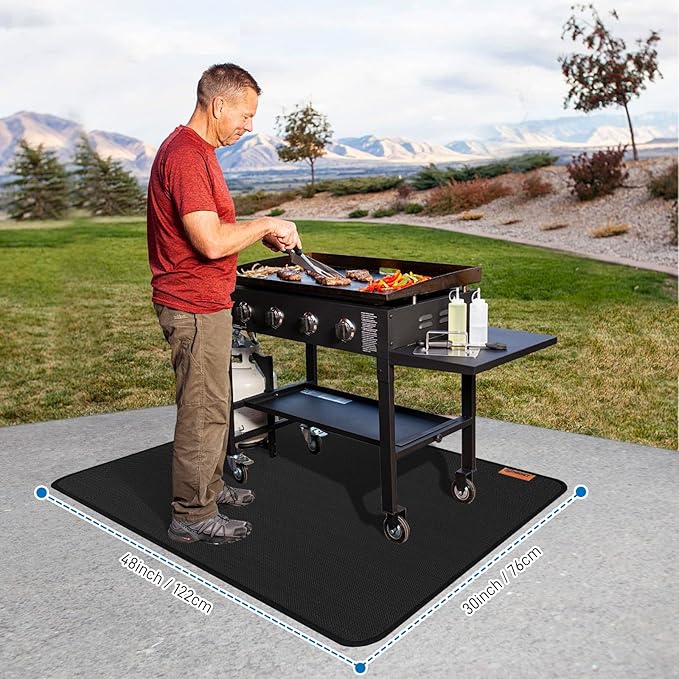 48 ×30 inch Under Grill mat, Double-Side Fireproof & Heat-resistant Outdoor Grill Mat, Protective Mat for Patio, Courtyard, Tabletop, Outerdoor BBQ Fire Pit Fireplace Mat