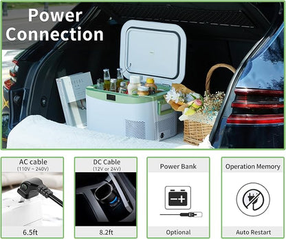 Megiu 12 Volt Refrigerator Portable Car Freezer 13.5 Quart (12.8 Liter) Compressor Cooler 12V/24V DC 110～240 Volt AC for Truck Van RV Camper SUV Boat Travel Camping Road Trips Tailgating -18℃~+15℃