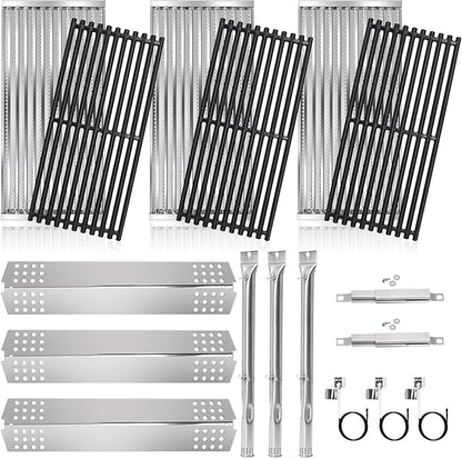 Emitter Plates Grill Parts for Charbroil Commercial 463241313, 463241314, 463241013, Cooking Grates, Heat Shield, Burner, Ignitor for Charbroil Commercial Tru Infrared Grill Replacement Parts 3 Burner