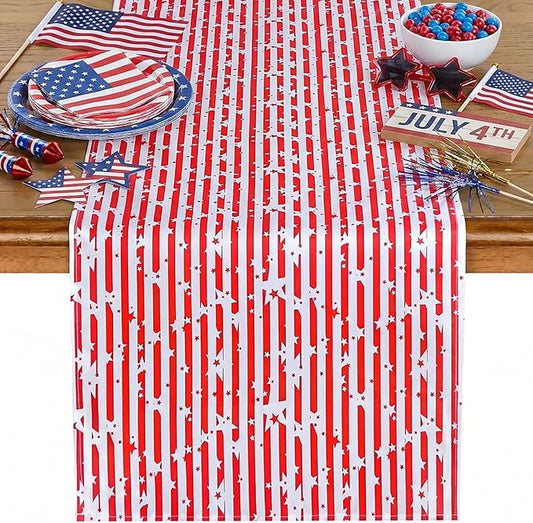 Independence Day Table Runner 4th of July Decoration 13x84inch American Flag Red White Striped Star Dresser Scarves Holiday Table Runners Party Celebration
