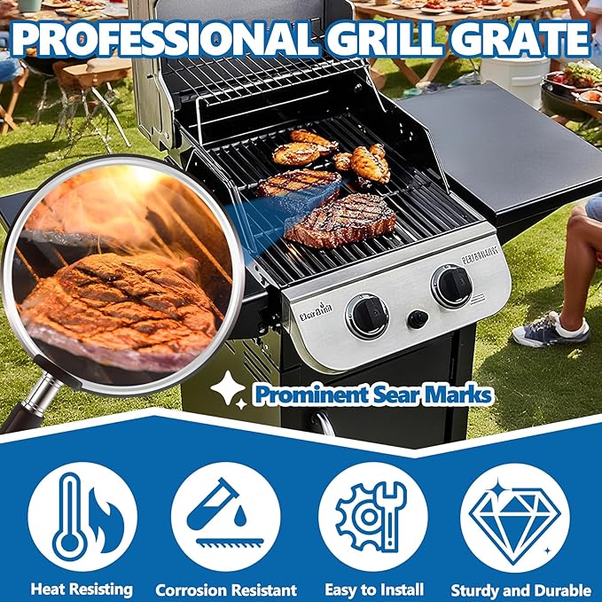 SafBbcue 18 Inch Grill Grates for Charbroil Performance 2 Burner 463625217, 463673519, 463625219, 463673017, G470-0003-W1, G470-0002-W1 G321-0005-W1 Grill Parts, Performance 300 2-Burner Gas Grill