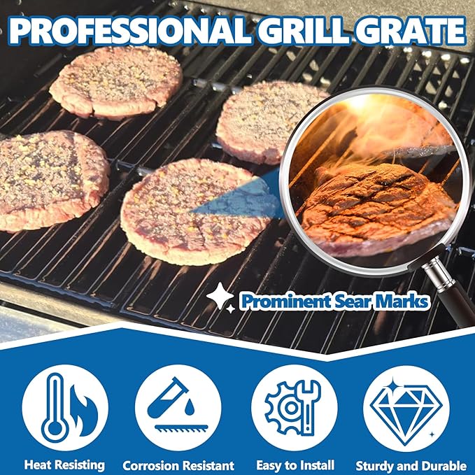 SafBbcue 18 3/16" Cooking Grates for Charbroil Performance G422-0012-W1 G422-0013-W1 463243518 463243519 463275717 4632755177 463274419 Grill Grids Replacement Parts, Char-Broil 5 6 Burner Grill Parts