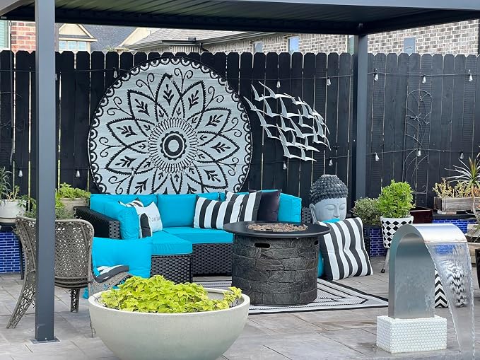 Outdoor Cushion Covers Replacement 14 Pcs, Teal | Patio Cushion Covers fit for 7Pieces 6-Seater Wicker Rattan Sectional Couch Sofa Outdoor Cushion Slipcovers Set