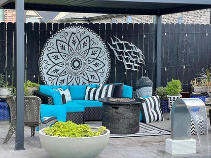 Outdoor Cushion Covers Replacement 14 Pcs, Teal | Patio Cushion Covers fit for 7Pieces 6-Seater Wicker Rattan Sectional Couch Sofa Outdoor Cushion Slipcovers Set