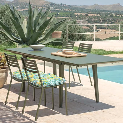 DYTXIII Set of 4 Outdoor Chair Cushions with Ties,Water Repellent Patio Chair Pads 17"x 16" for Outdoor Furniture,Round Corner Seat Cushions for Garden Yard Kitchen Damask Green