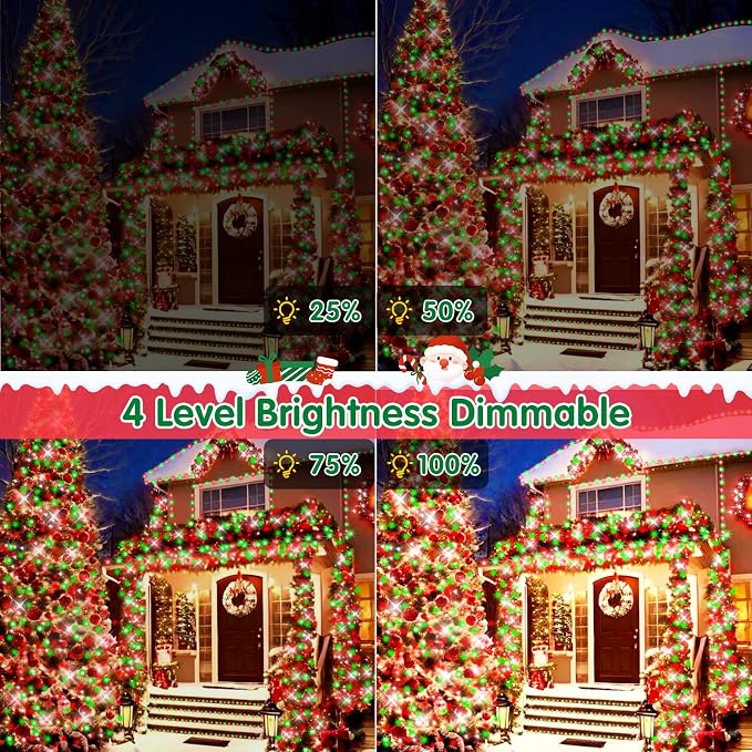 XURISEN 403FT 1000 LED Christmas Lights Outdoor Green Wire String Lights 8 Modes with Timer Memory Waterproof Fairy Lights Plug in for Xmas Tree Wedding Yard Party Holiday Decorations(Red+Green)