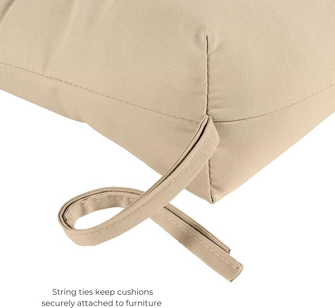 Modern Outdoor Chaise Lounge Cushion with Ties – Durable Polyester Fabric, Channel-Filled Polyfiber Insert, Removable Zippered Cover, Stone