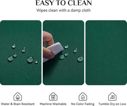 Softalker Square Tablecloth, Waterproof Table Cloths Wrinkle Free Fabric Washable Polyester Table Cover for Dining Tables Party Outdoor Camping Parties Buffet - 70 x 70 inch,Green