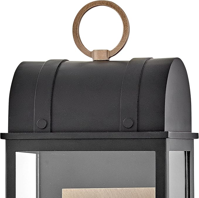 Hinkley Campbell Medium Outdoor Wall Mount Lantern, Black/Burnished Bronze