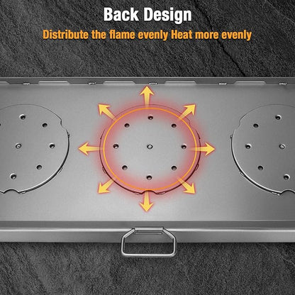 Hisencn Cast Iron Flat Top Fry Griddle for Camp Chef 3 Burner Stove, Griddle Top for Camp Chef Stove, GB90D, TB90LW, TB90, TB90LWG, TB90LWG15,SPG90B,CCH3,Portable Outdoor Stove Accessories,16 x 37 in