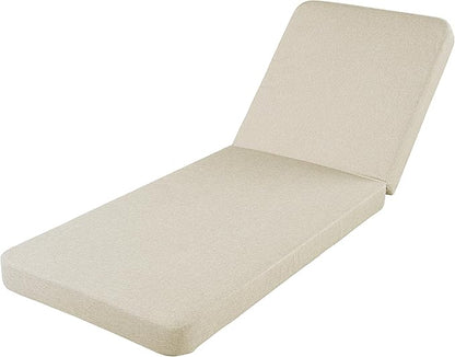 Christopher Knight Home Replacement Chaise Lounge Cushion 76.75 Inch Outdoor Recliner Pad with 4 Inch Foam Cationic Dyeable Polyester Fabric Water-Resistant Patio, Cushion Only, Beige