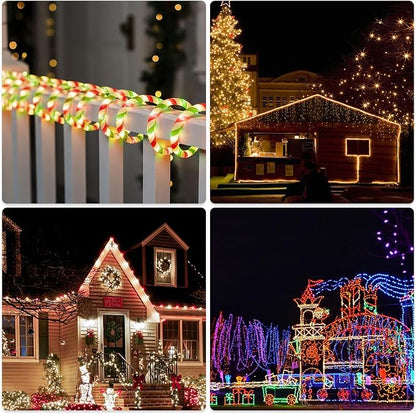 Vigdur Christmas Candy Cane Lights - 33FT LED Candy Cane Rope Lights Outdoor Waterproof Decorative Christmas Lights for Holiday Party Home Patio Indoor Xmas Decorations(360 LEDs)