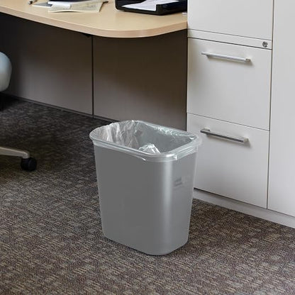 Rubbermaid Commercial Products Deskside Wastebasket/Trash Can, 10.25-Gallon/41-Quart, Gray, Plastic, Garbage Can for Home/Office, Fits Under Desk/Sink/Cabinet