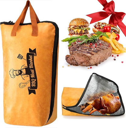 BBQ Blanket for Resting Meat, Insulated Bag with Wide Mouth for Brisket, Pork Shoulder, Turkey, Suitable for Smoker, Kitchen, Camping, Picnic, Birthday Gift for Men Dad Husband (21 inch)