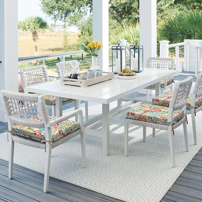 DYTXIII Set of 4 Outdoor Chair Cushions, Water Resistant 18.5"x16"x2" Square Seat Cushion for Patio Dining Chairs, High-Density Replacement Pads for Indoor Outdoor Furniture - Pretty Paisley